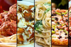 ﻿ Masakan Italia: pasta, pizza, keju, makanan ringan