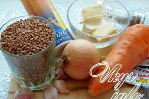 Como cozinhar o trigo sarraceno com cebola e cenoura
